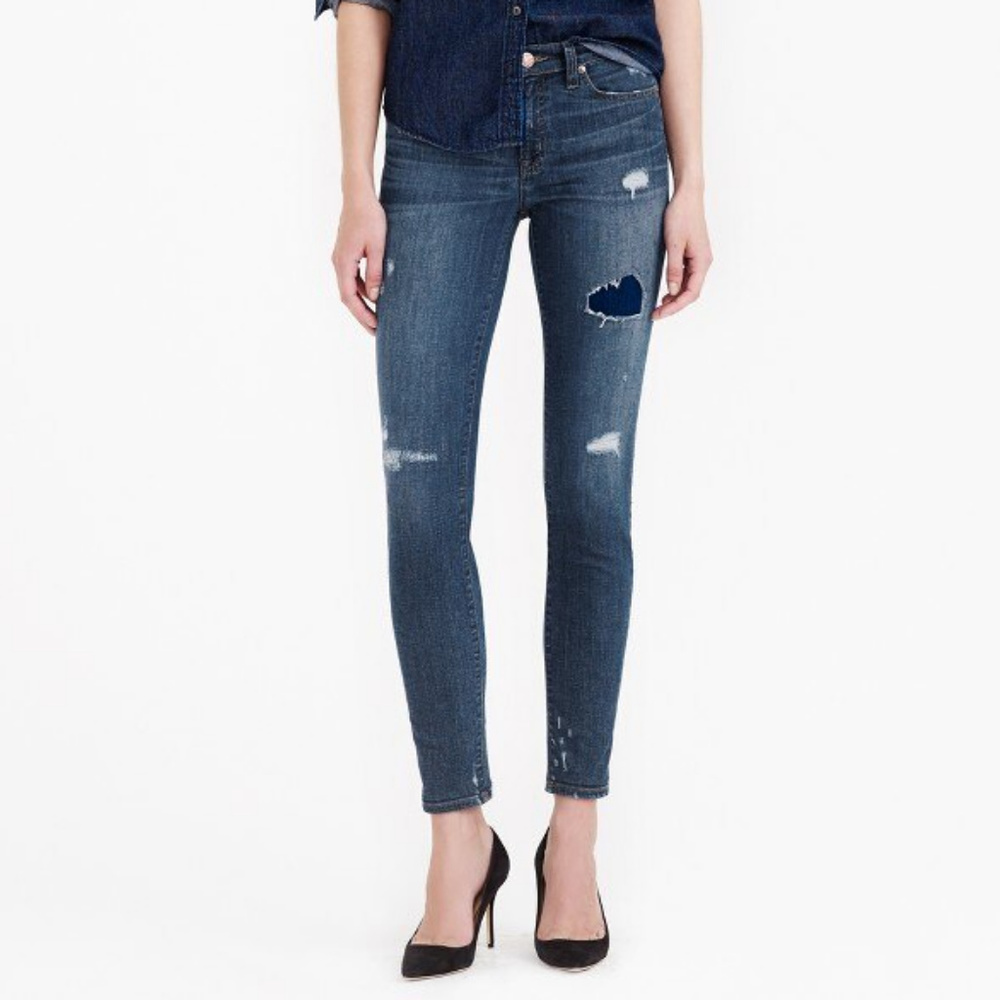 J. Crew Distressed Toothpick Ankle Jeans